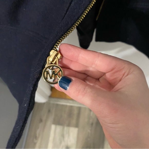 Michael Kors Hooded Navy‎ Blue Wool Coat 1X - Picture 2 of 9
